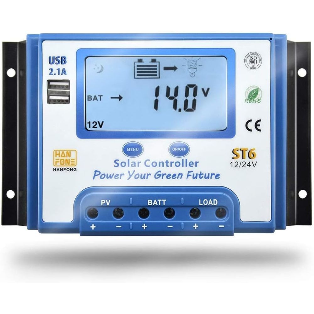 Solar Panel - 60A Solar Charge Controller 12V/24V Automatic