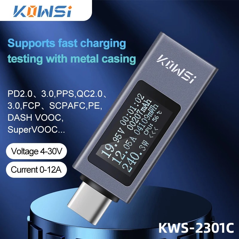 Energy Monitor Meter - Type-C Current Voltage Monitor KWS-2301C DC