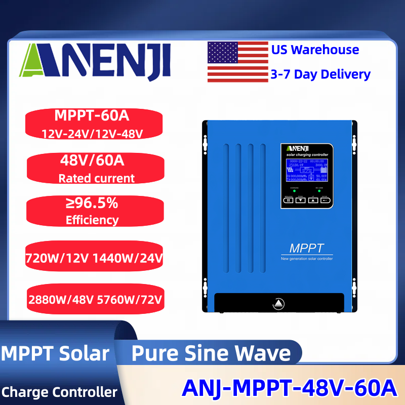 Charge Controller Solar - ANENJI MPPT 100A 80A 60A Solar
