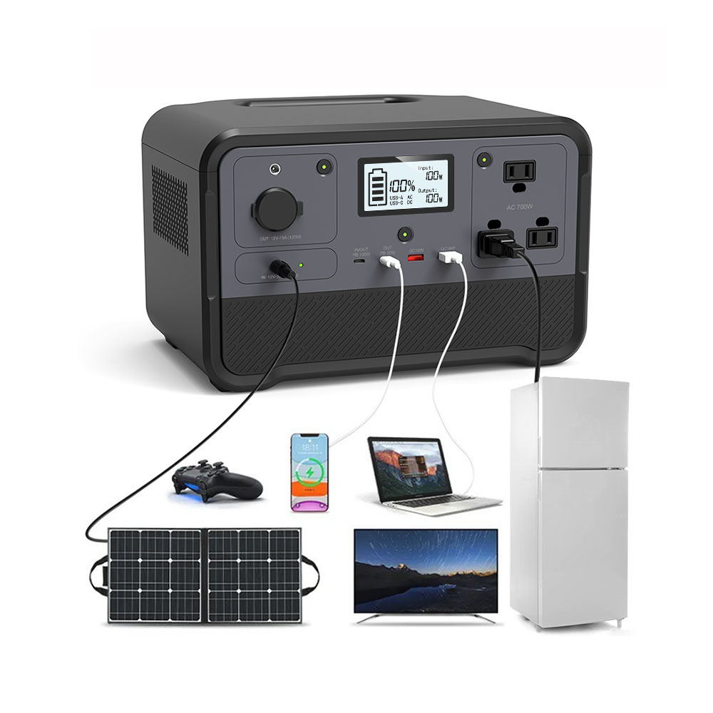 Outdoor Power Station - 700W AC Input Solar Generator LiFePo4