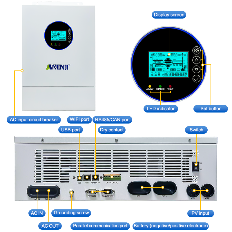 ANENJI 12KW 120V/240VAC Solar  - Charge Controller Solar 评论和价格